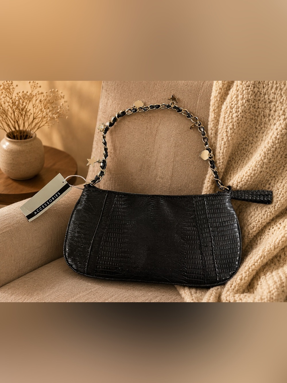 Vintage Accessories Black Textured Women's Bag/NWT